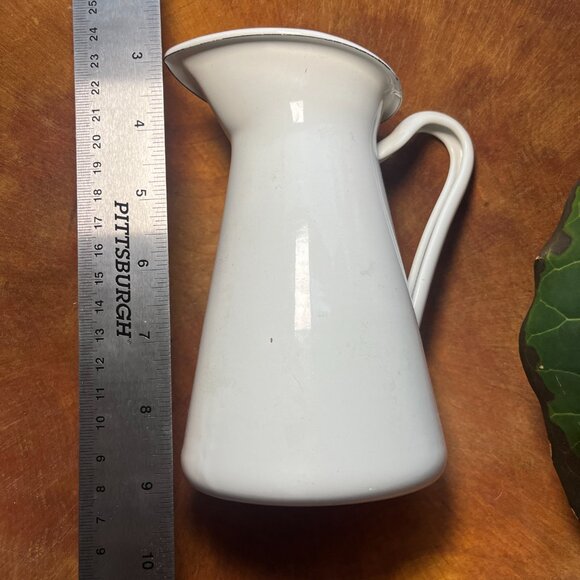 White Farmhouse Ceramic Pitcher - Picture 3 of 9